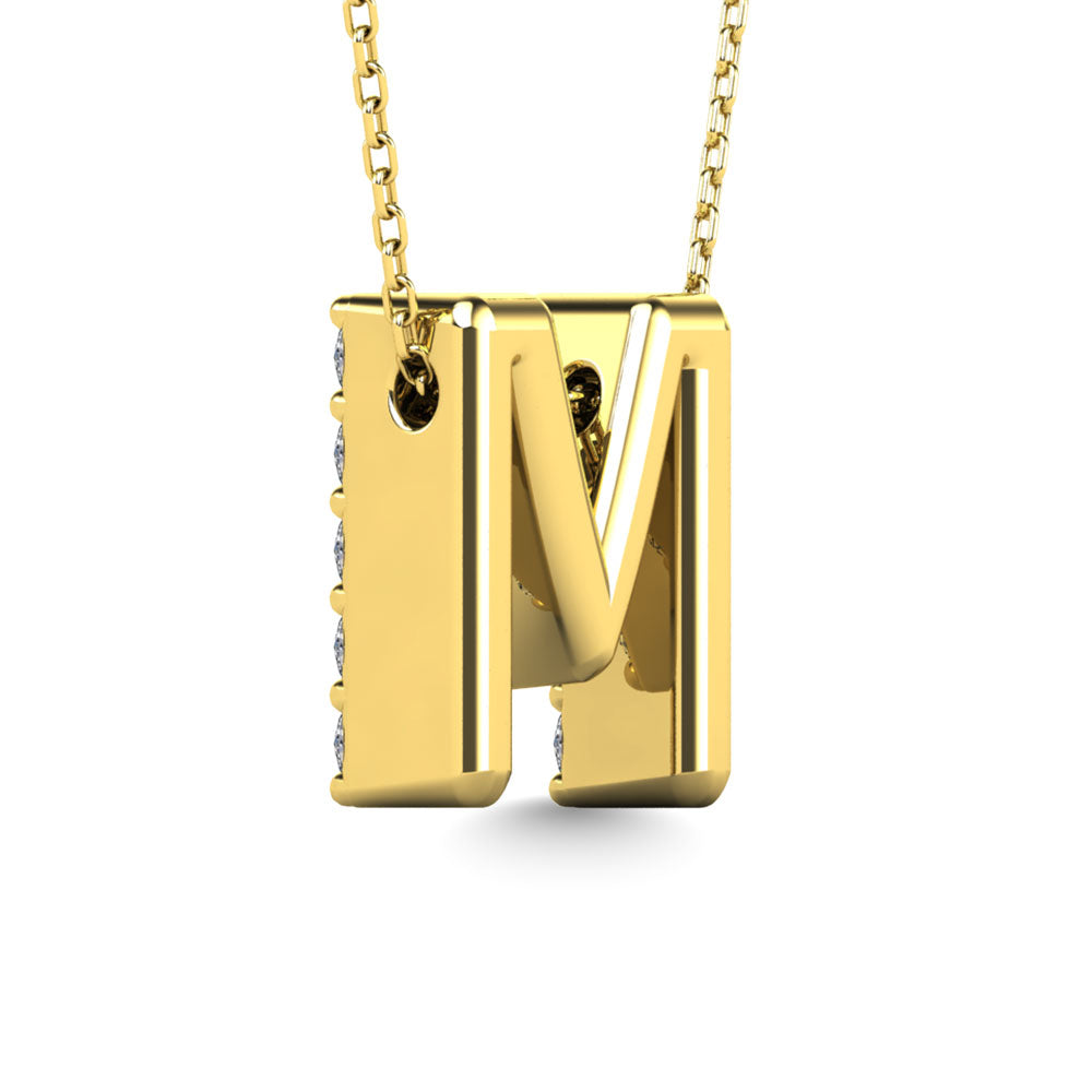 Diamond 1/6 Ct.Tw. Letter M Pendant in 14K Yellow Gold"