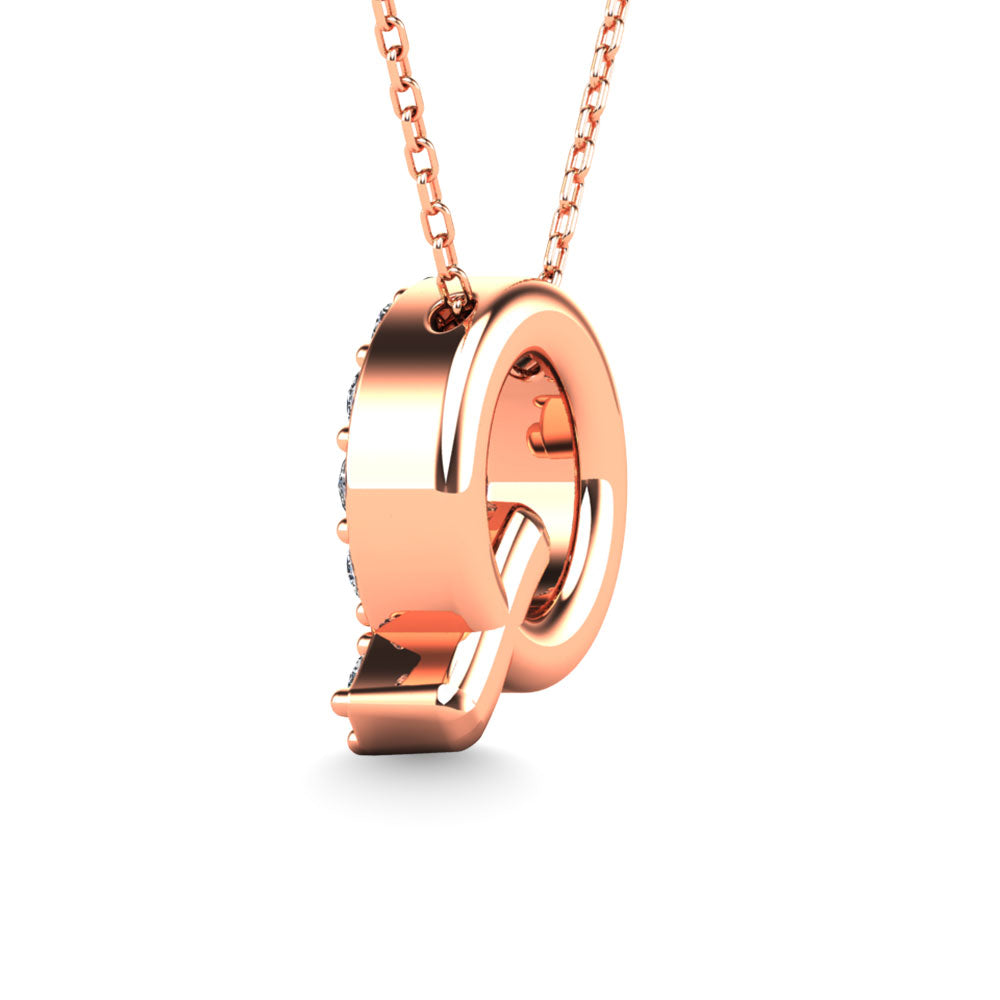 Diamond 1/6 Ct.Tw. Letter Q Pendant in 14K Rose Gold"