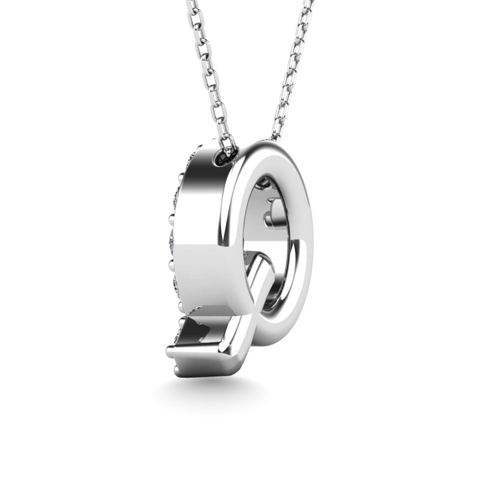 Diamond 1/6 Ct.Tw. Letter Q Pendant in 14K White Gold"