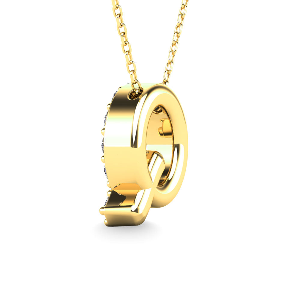 Diamond 1/6 Ct.Tw. Letter Q Pendant in 14K Yellow Gold"