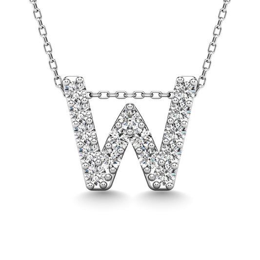 Diamond 1/6 Ct.Tw. Letter W Pendant in 14K White Gold"