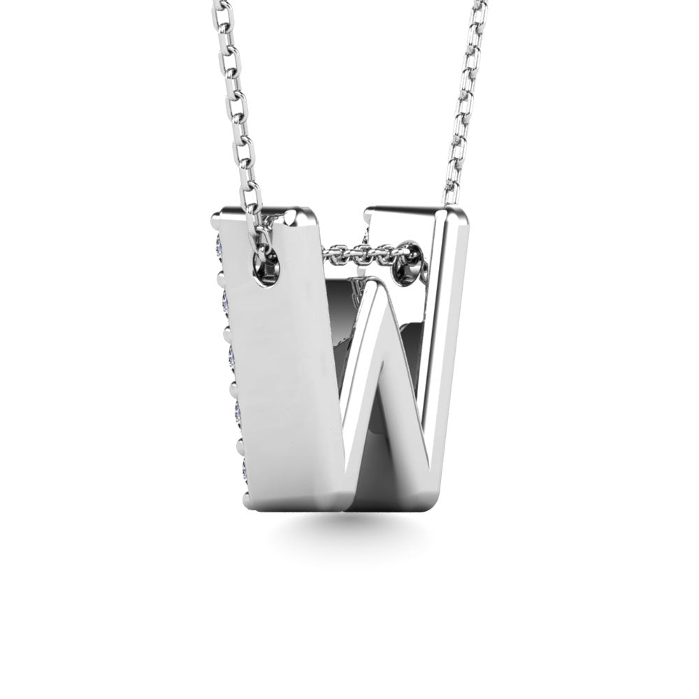 Diamond 1/6 Ct.Tw. Letter W Pendant in 14K White Gold"