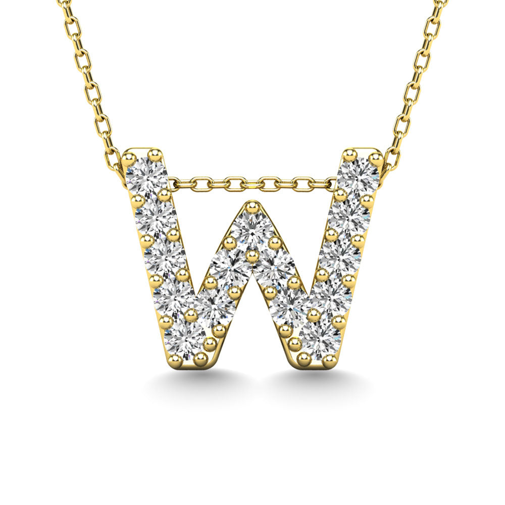 Diamond 1/6 Ct.Tw. Letter W Pendant in 14K Yellow Gold"