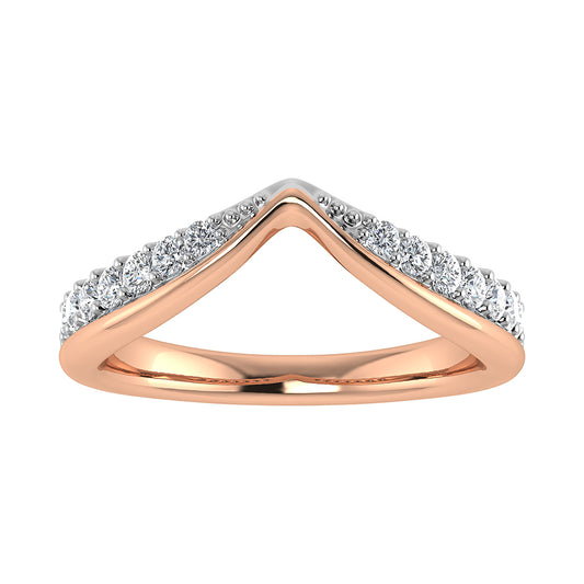 14K Rose Gold 1/3 Ct.Tw. Diamond Chevron Band