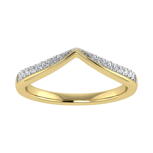 14K Yellow Gold 1/5 Ct.Tw. Diamond Chevron Band