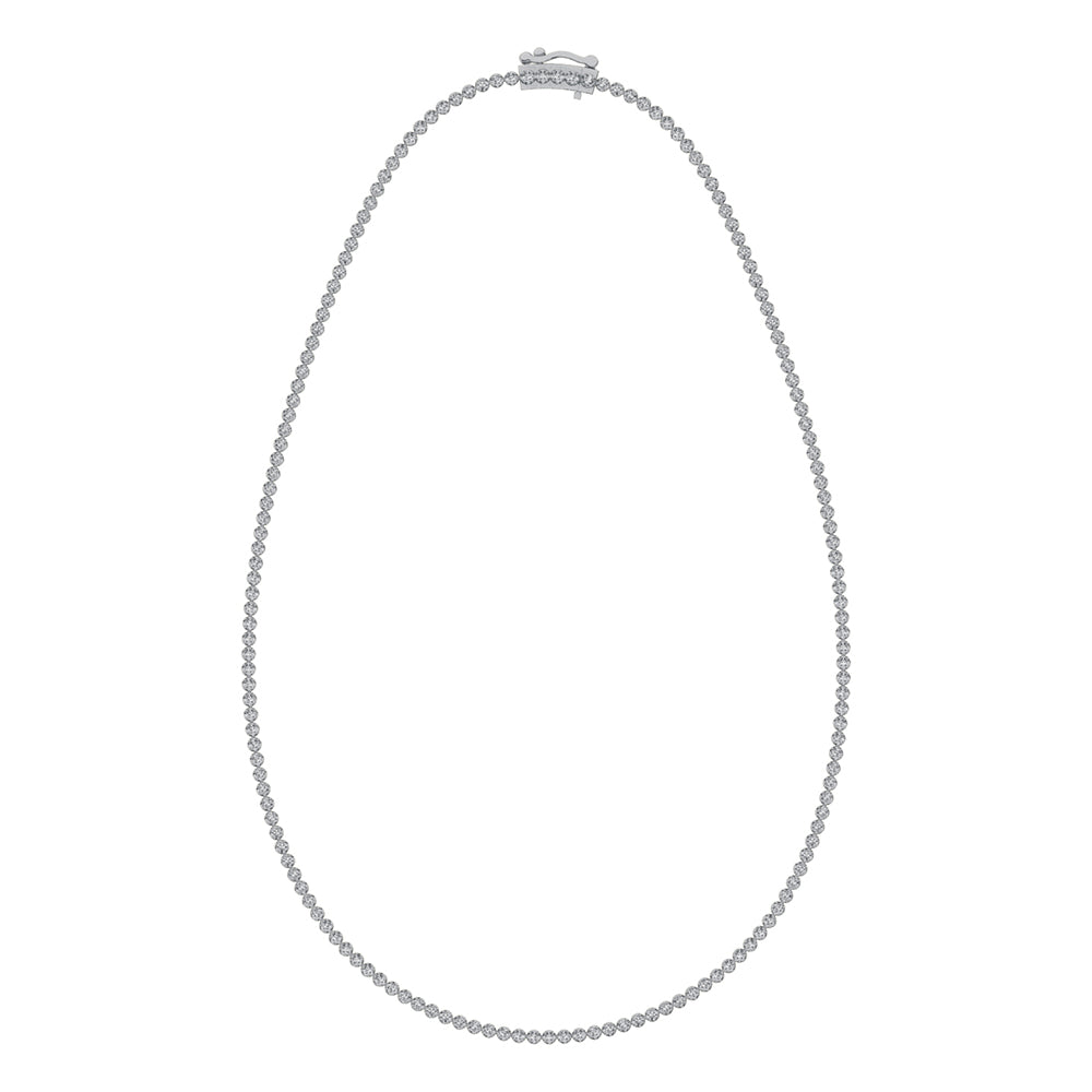 14K White Gold 5 3/4 Ct.Tw. Diamond Fashion Necklace (13 inches + 3 inches extender chain)