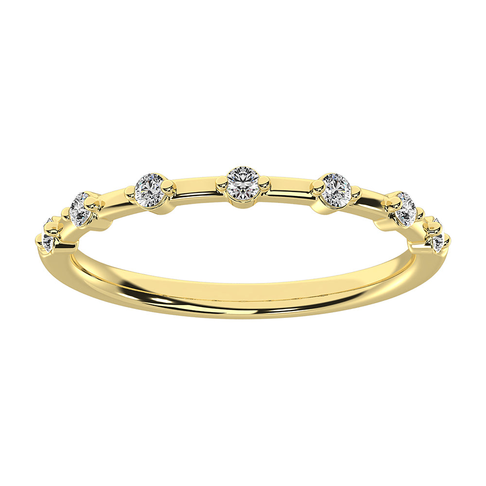 14K Yellow Gold 1/10 Ct.Tw. Diamond Stack Bands