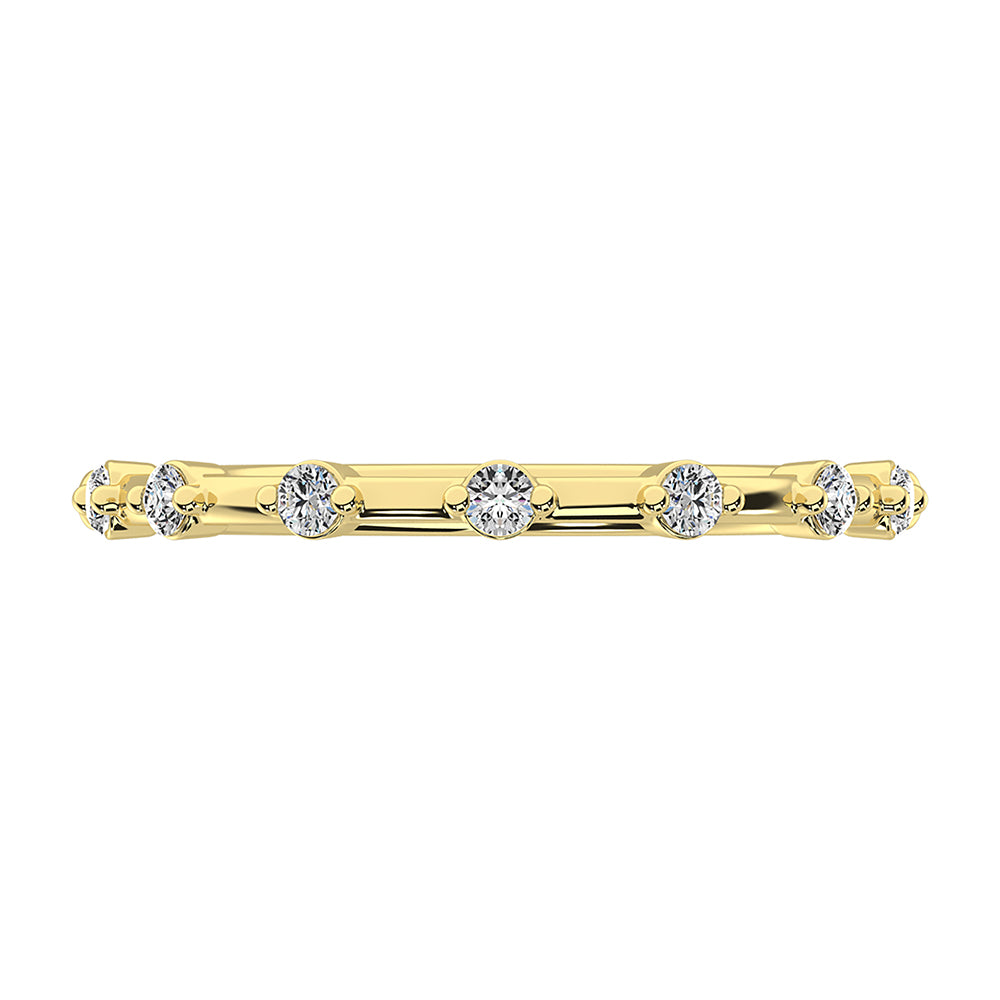 14K Yellow Gold 1/10 Ct.Tw. Diamond Stack Bands