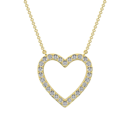 14K Yellow Gold Diamond 1 Ct.Tw. Heart Necklace