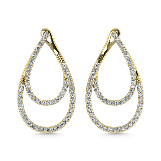 Diamond 2 Ct.Tw. Hoop Earrings in 14K Yellow Gold