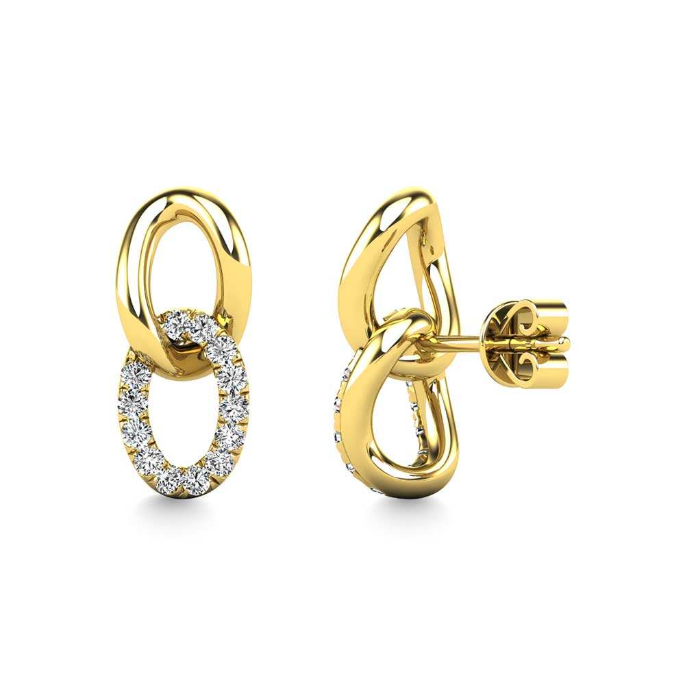 Diamond 1/8 Ct.Tw. Fashion Earrings in 14K Yellow Gold