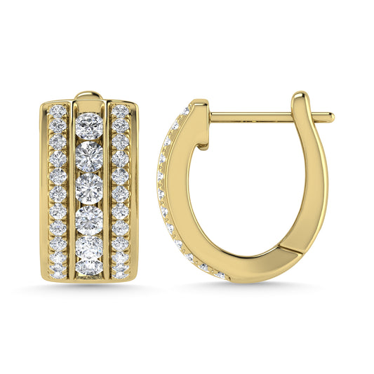 Diamond 2 Ct.Tw. Hoop Earrings in 14K Yellow Gold