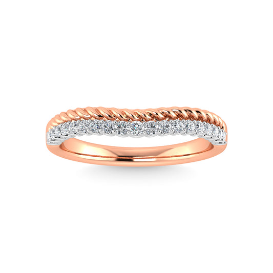 14K Rose Gold Diamond 1/10 Ct.Tw. Curve Band