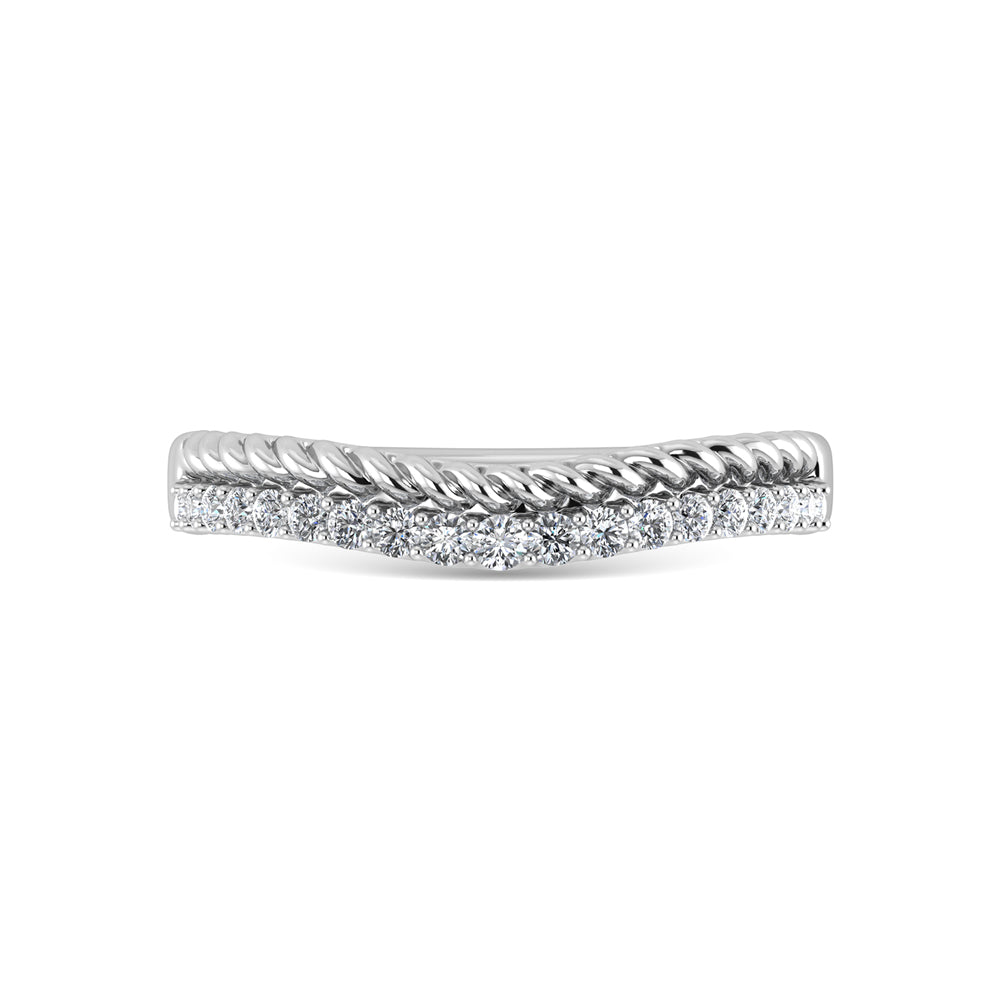 14K White Gold Diamond 1/10 Ct.Tw. Curve Band