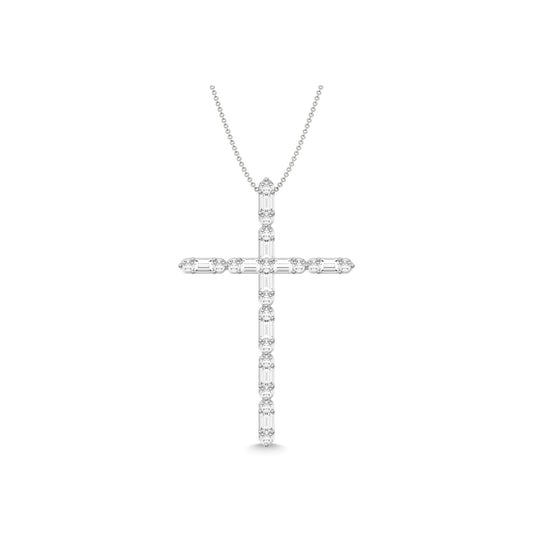 Diamond 1/4 Ct.Tw. Cross Pendant in 14K White Gold