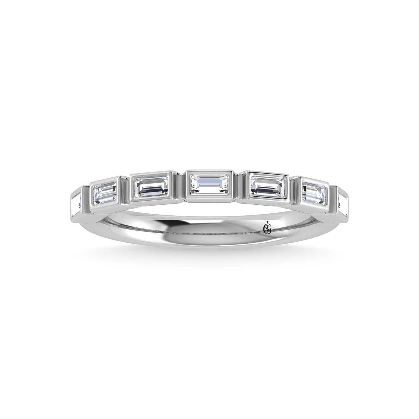 14K White Gold Diamond 1/4 Ct.Tw. Stackable Band