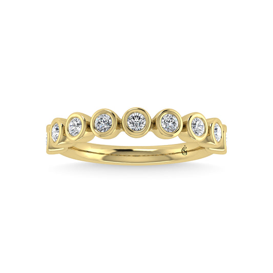 14K Yellow Gold Diamond 1/2 Ct.Tw. Stackable Band