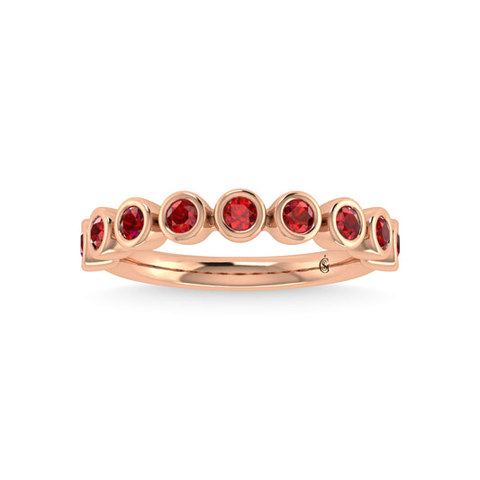 14K Rose Gold Ruby 5/8 Ct.Tw. Stackable Band