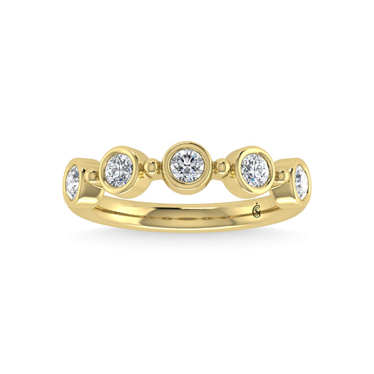 14K Yellow Gold Diamond 1/2 Ct.Tw. Stackable Band