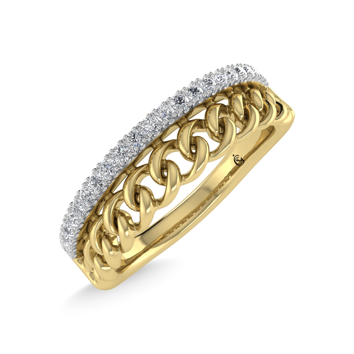 14K Yellow Gold Diamond 1/8 Ct.Tw. Fashion Ring