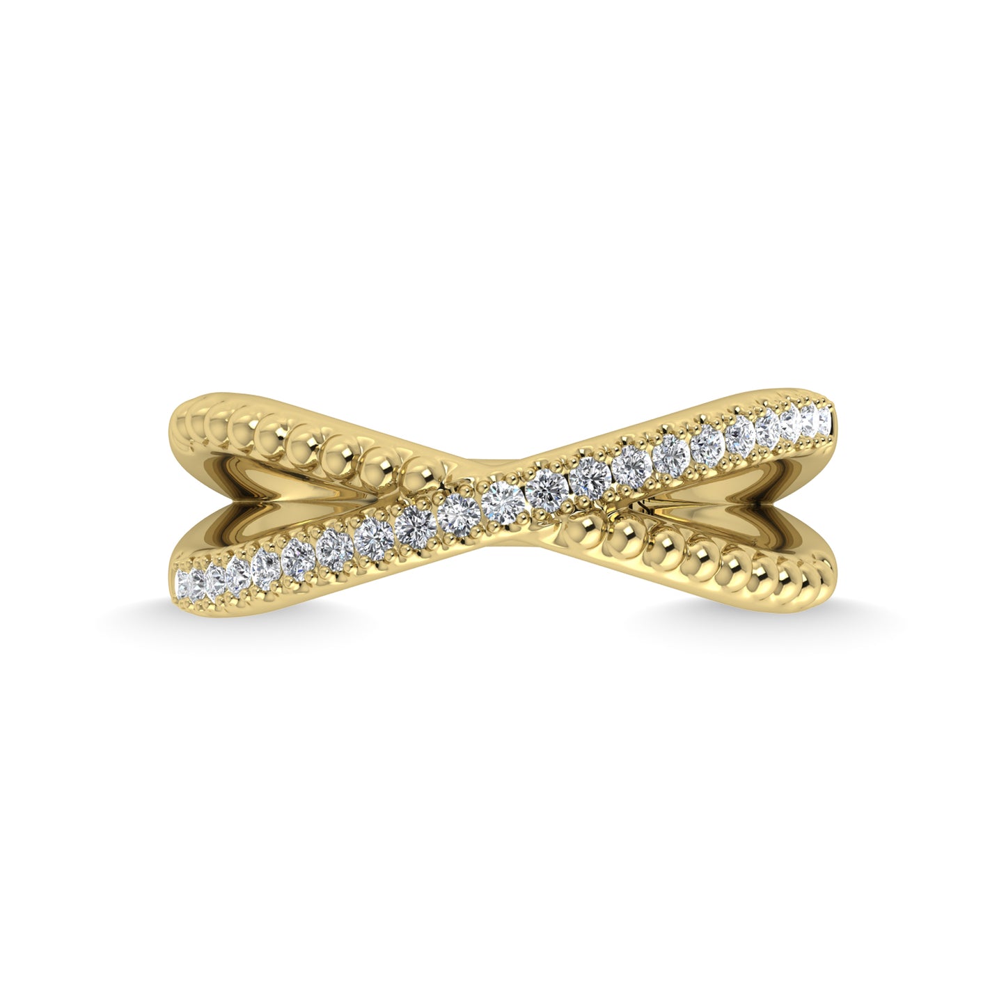 14K Yellow Gold Diamond 1/4 Ct.Tw. Fashion Ring