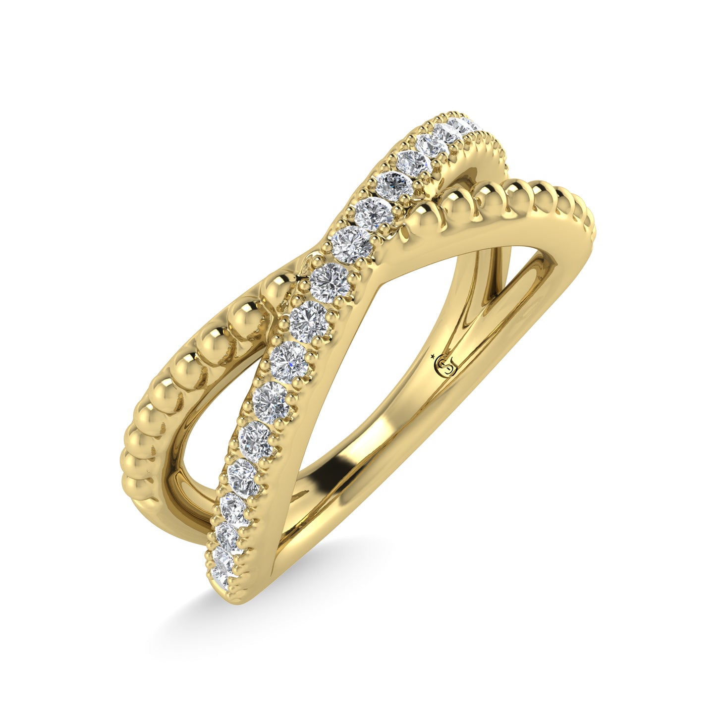 14K Yellow Gold Diamond 1/4 Ct.Tw. Fashion Ring