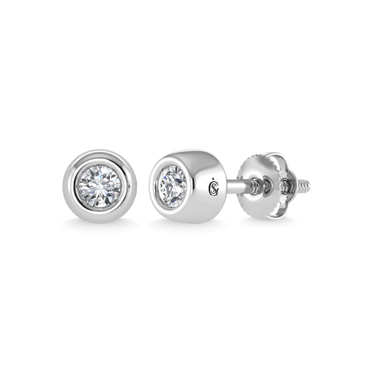 14K White Gold Diamond 1/10 Ct.Tw. Stud Earrings