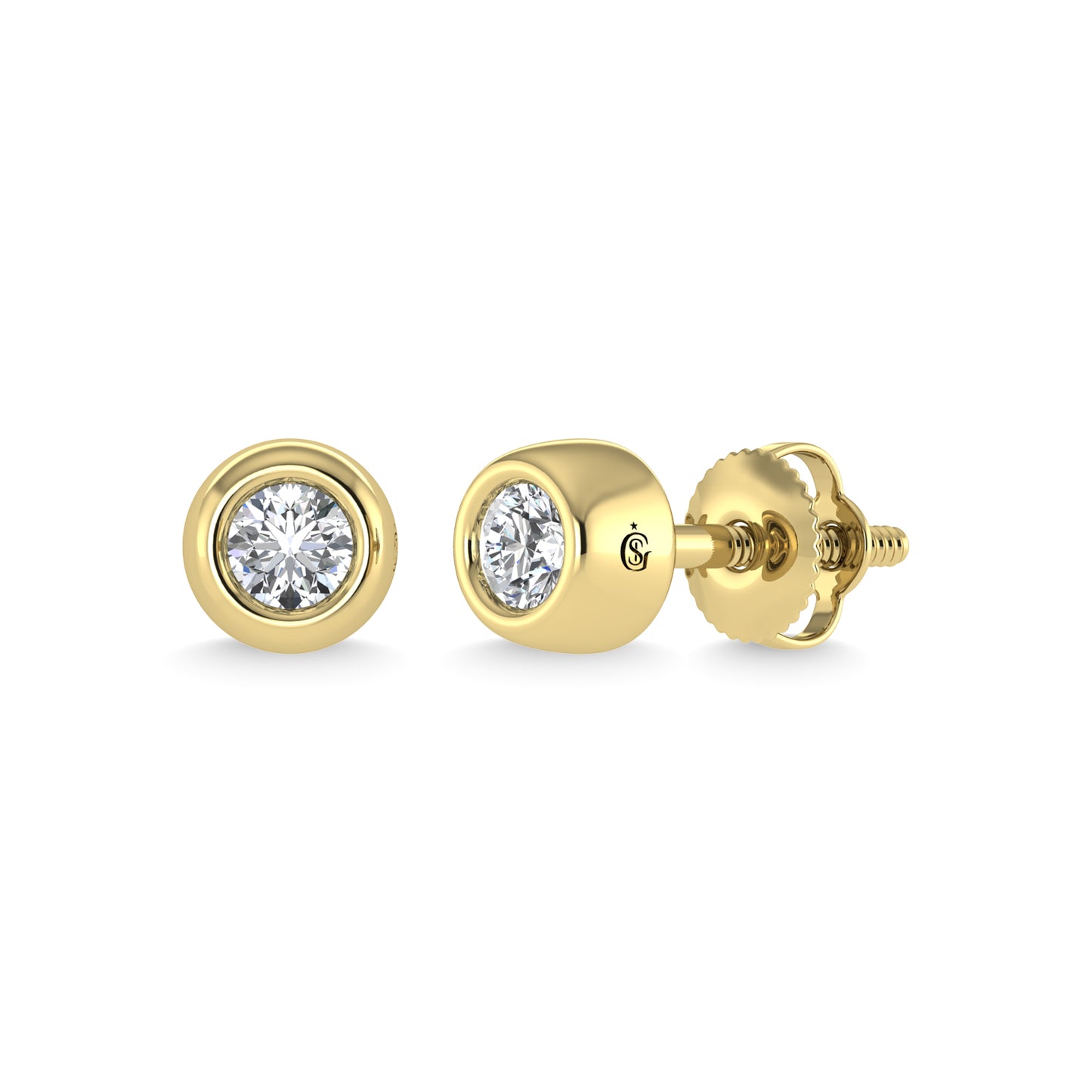 14K Yellow Gold Diamond 1/5 Ct.Tw.  Stud Earrings