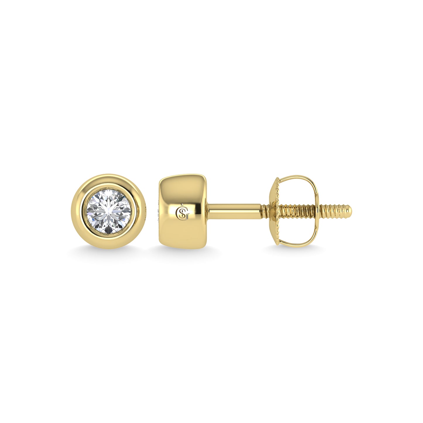 14K Yellow Gold Diamond 1/5 Ct.Tw.  Stud Earrings