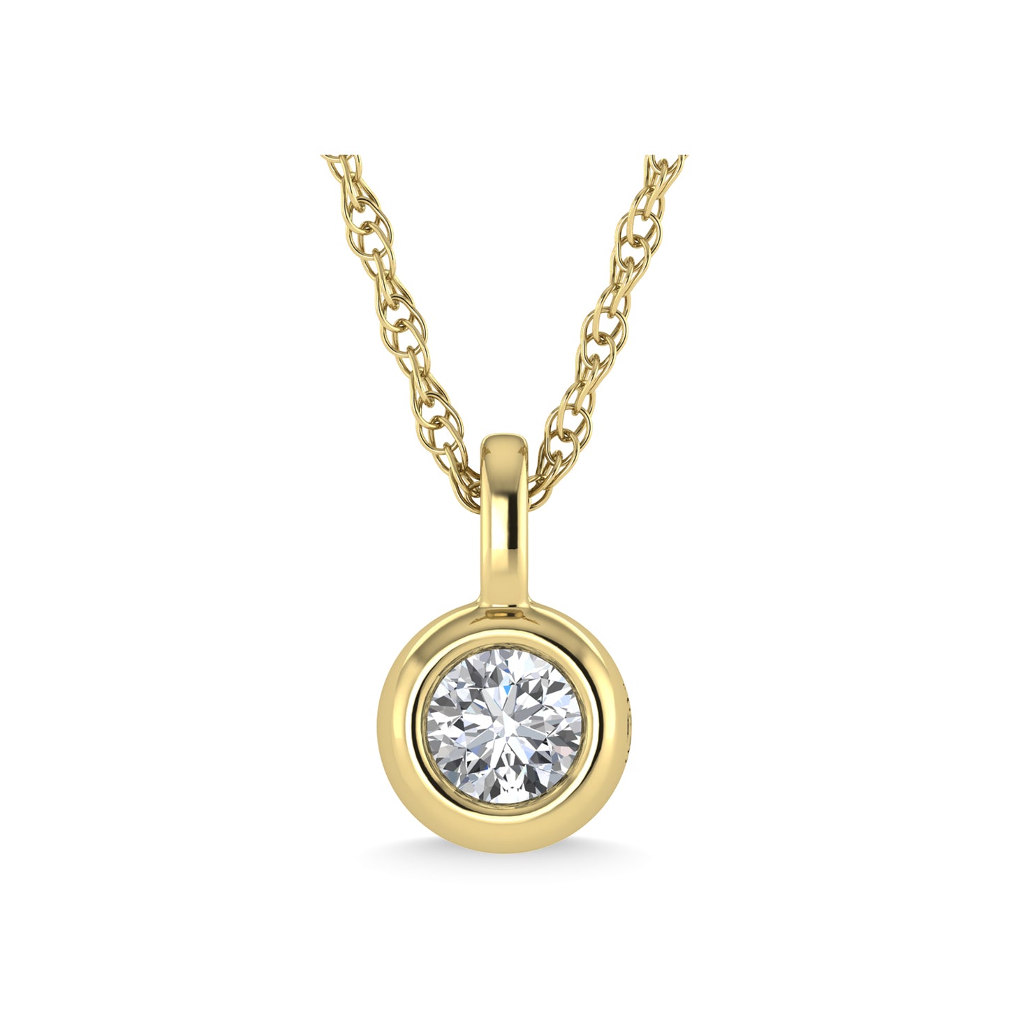 14K Yellow Gold Diamond 1/6 Ct.Tw. Solitaire Pendant