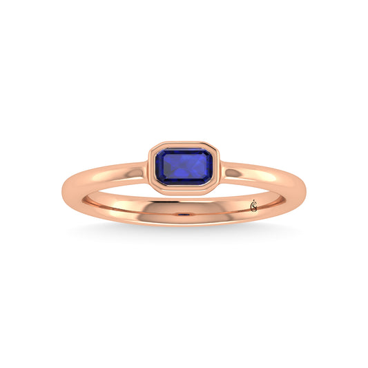 14K Rose Gold Blue Sapphire 1/3 Ct.Tw. Fashion Ring