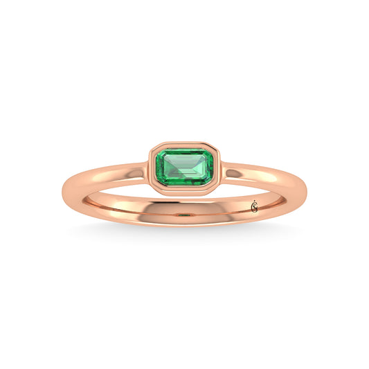 14K Rose Gold Emerald 1/3 Ct.Tw. Fashion Ring