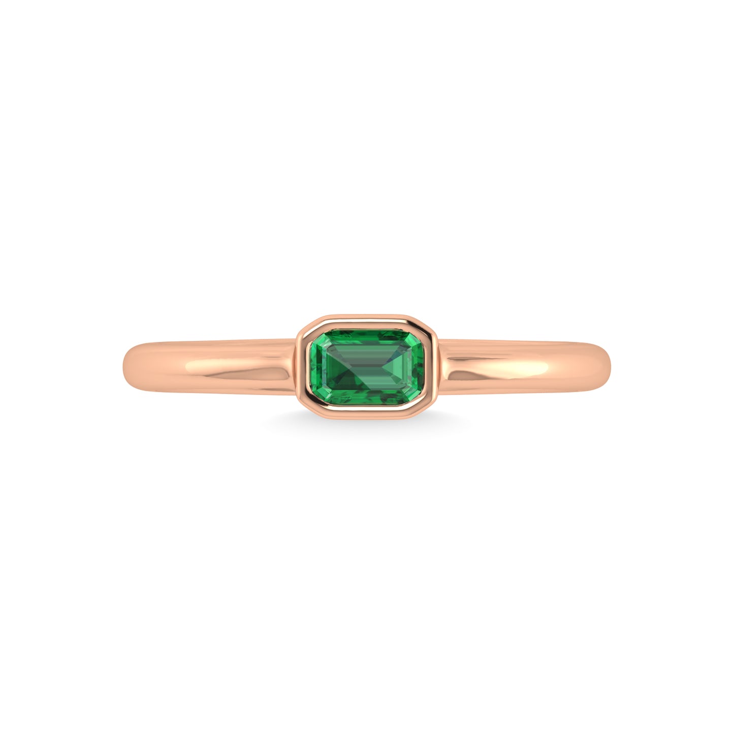 14K Rose Gold Emerald 1/3 Ct.Tw. Fashion Ring