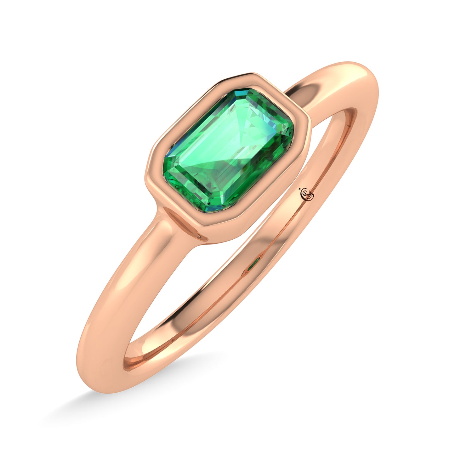 14K Rose Gold Emerald 1/3 Ct.Tw. Fashion Ring