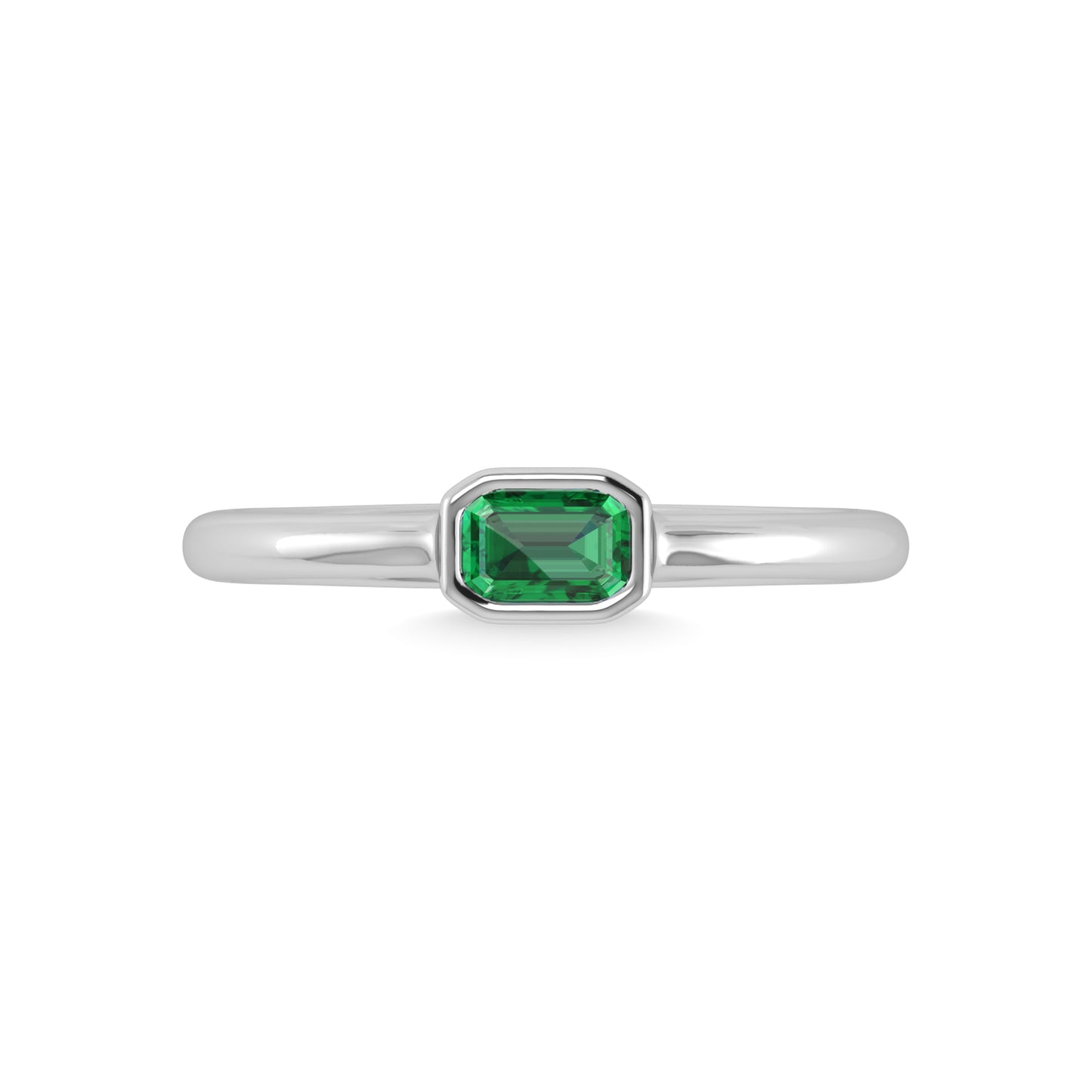 14K White Gold Emerald 1/3 Ct.Tw. Fashion Ring