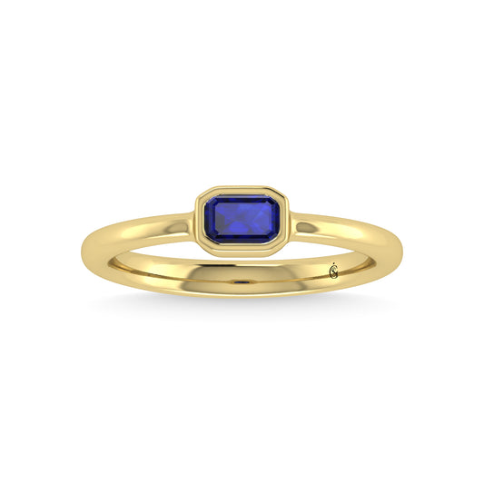 14K Yellow Gold Blue Sapphire 1/3 Ct.Tw. Fashion Ring