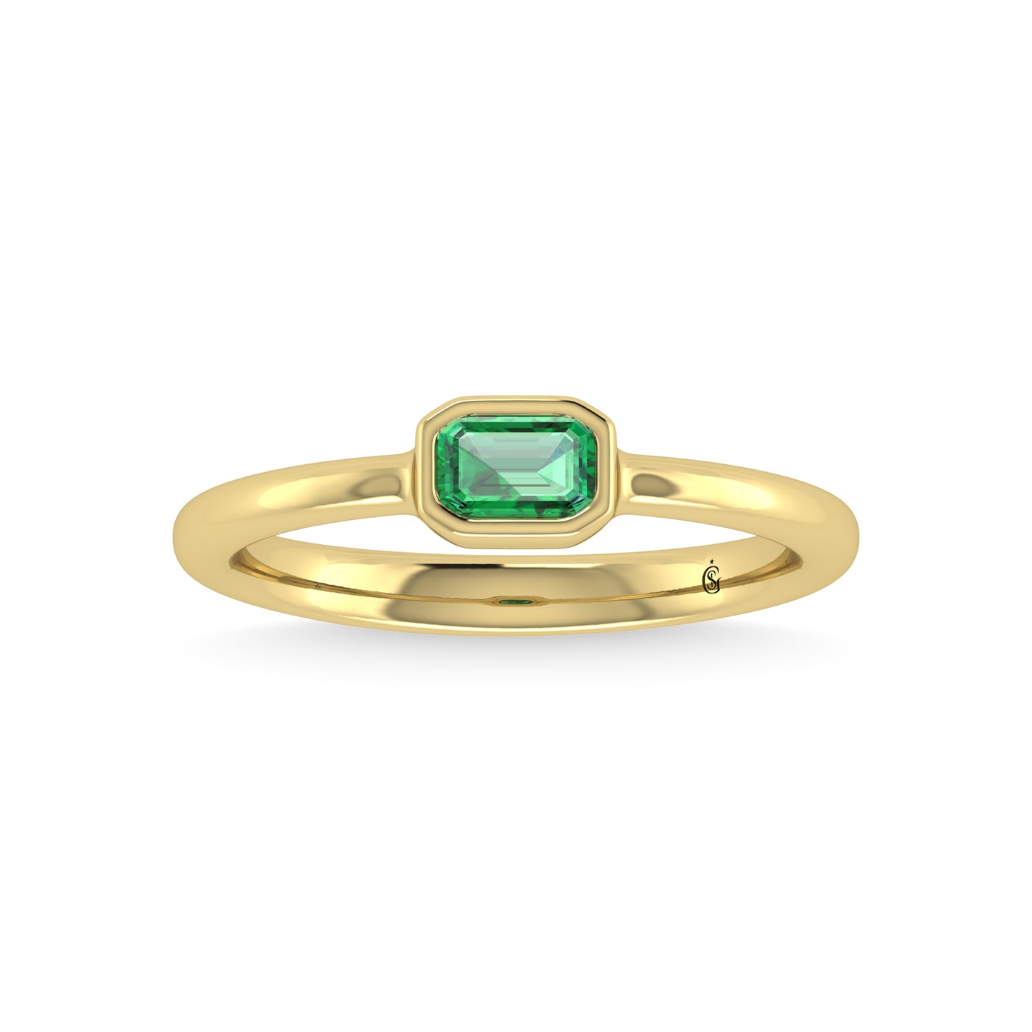 14K Yellow Gold Emerald 1/3 Ct.Tw. Fashion Ring