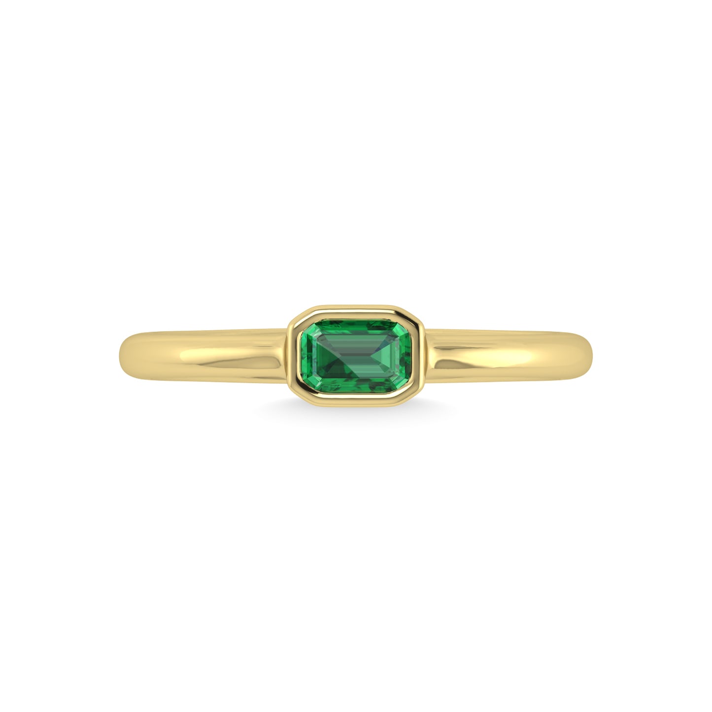 14K Yellow Gold Emerald 1/3 Ct.Tw. Fashion Ring