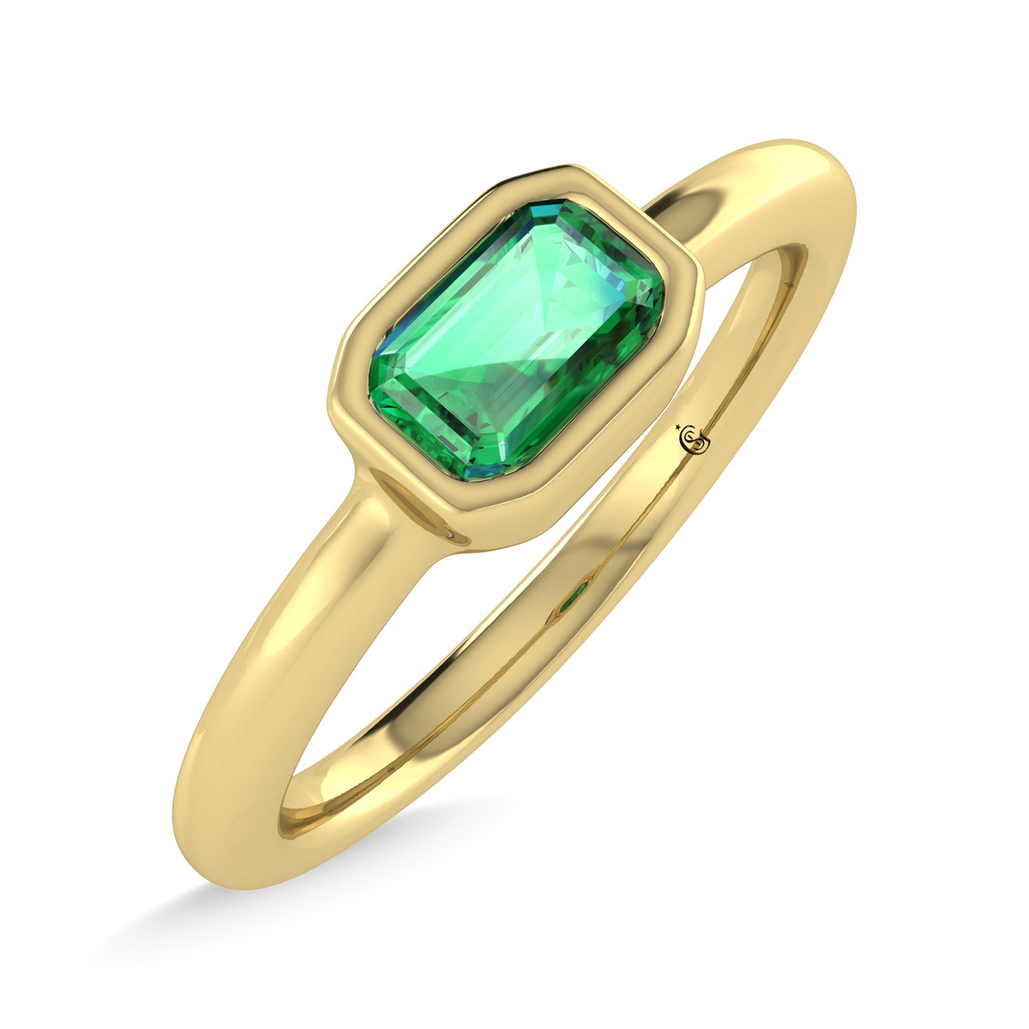 14K Yellow Gold Emerald 1/3 Ct.Tw. Fashion Ring