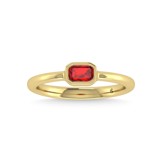 14K Yellow Gold Ruby 1/3 Ct.Tw. Fashion Ring