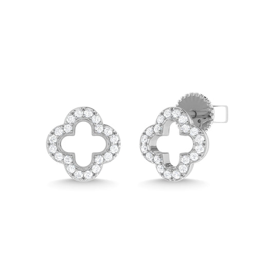 14K White Gold Diamond 1/5 Ct.Tw. Fashion Earrings