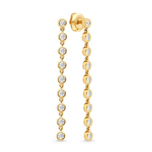 14K Yellow Gold Diamond 3/4 Ct.Tw Fashion Earrings