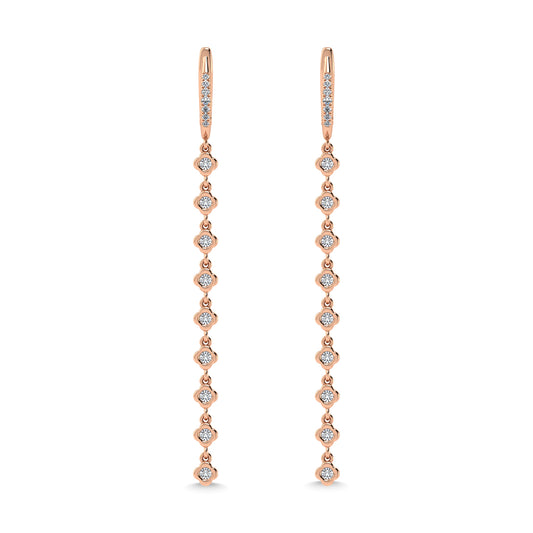 14K Rose Gold Diamond 5/8 Ct.Tw. Dangle Earrings