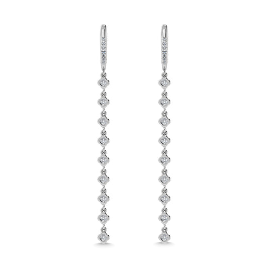 14K White Gold Diamond 5/8 Ct.Tw. Dangle Earrings