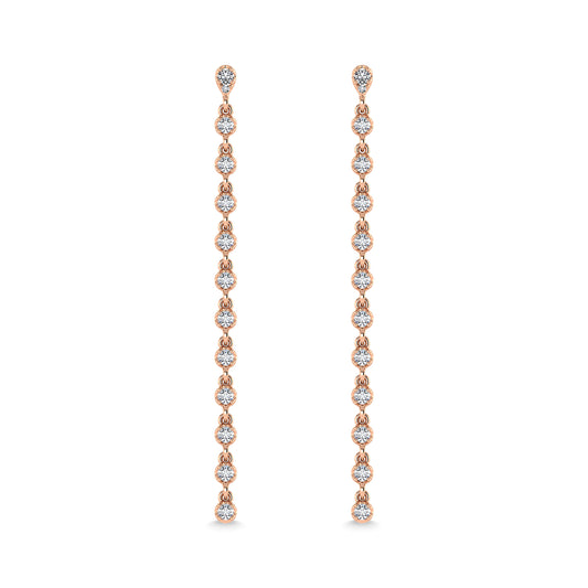 14K Rose Gold Diamond 3/4 Ct.Tw. Dangle Earrings