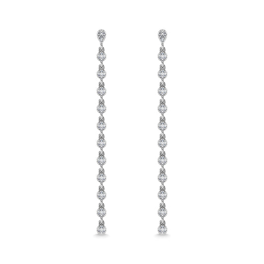 14K White Gold Diamond 3/4 Ct.Tw. Dangle Earrings