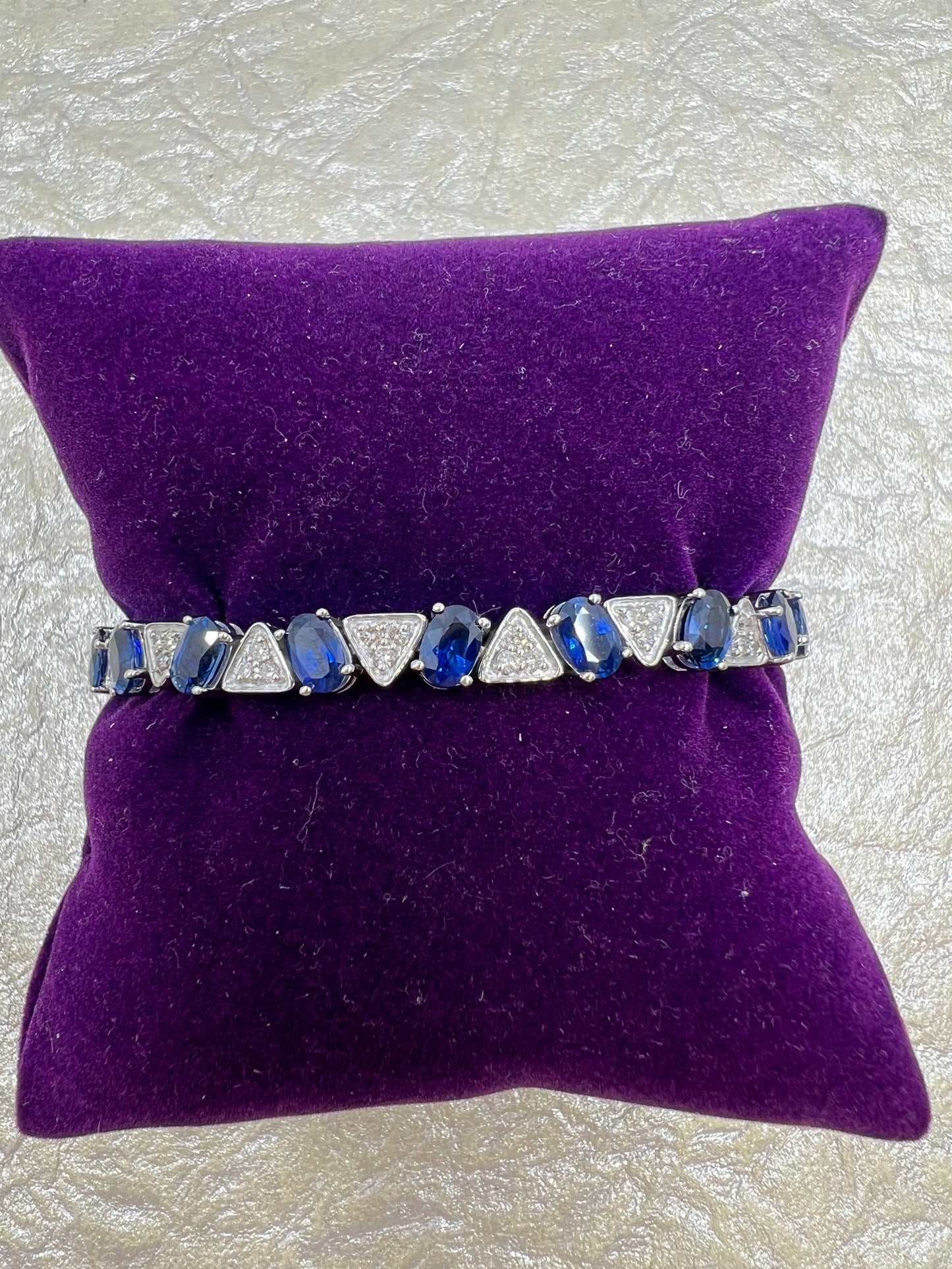 Estate Sapphire Diamond Tennis Bracelet