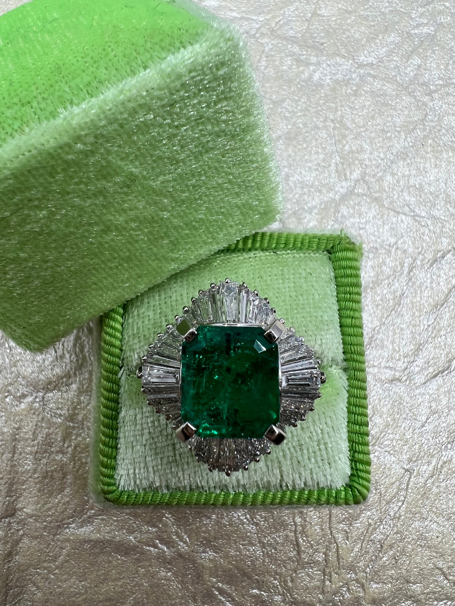 Estate Emerald Diamond Ring