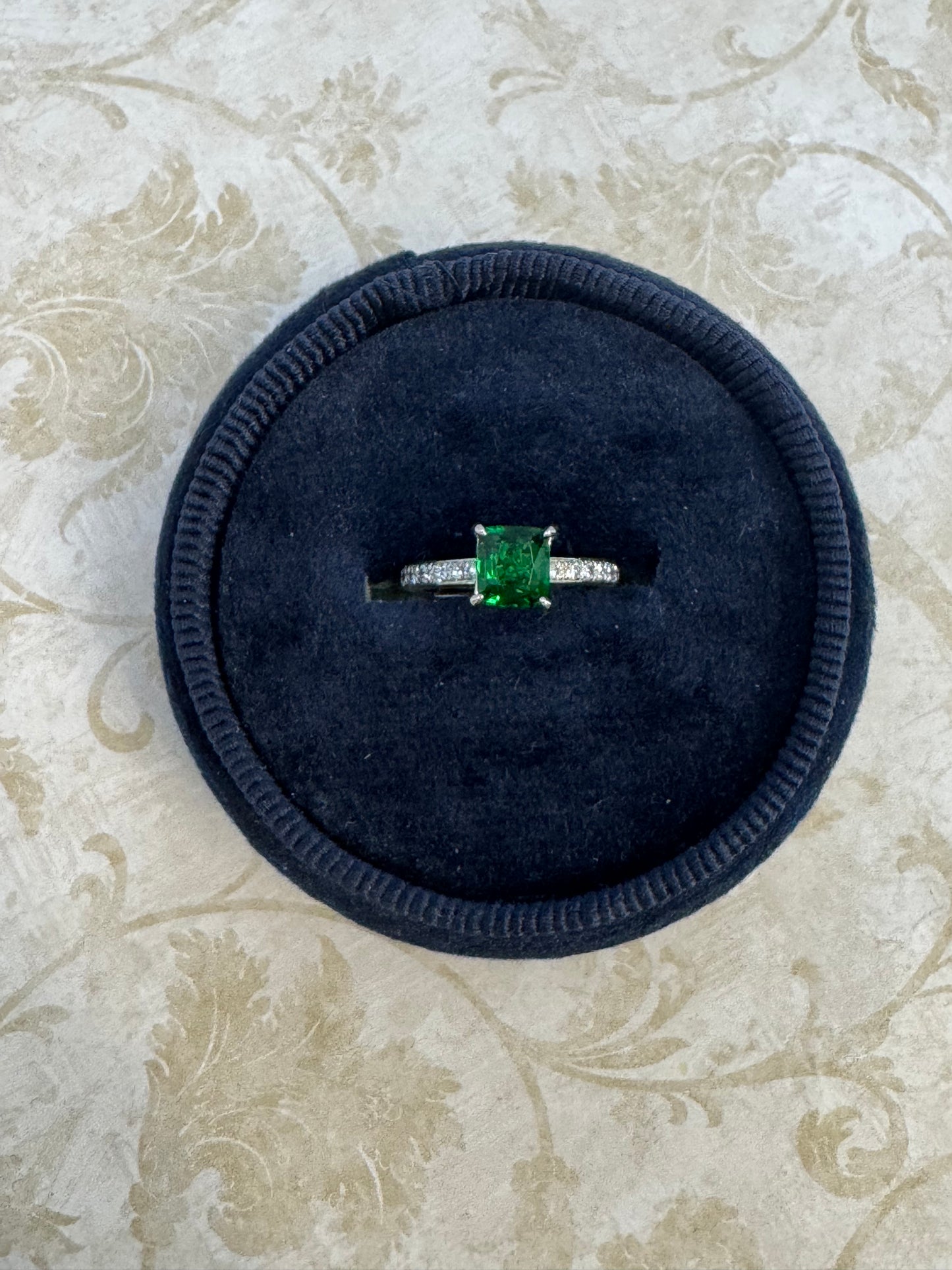 Tsavorite Garnet Solitaire Ring