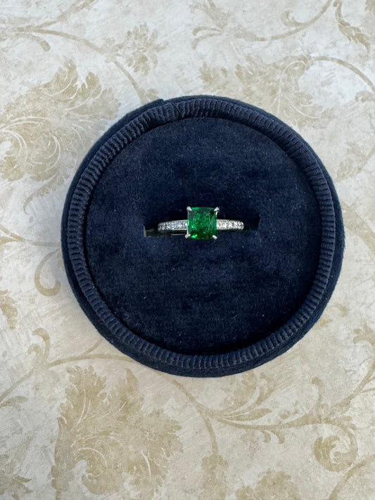Tsavorite Garnet Solitaire Ring